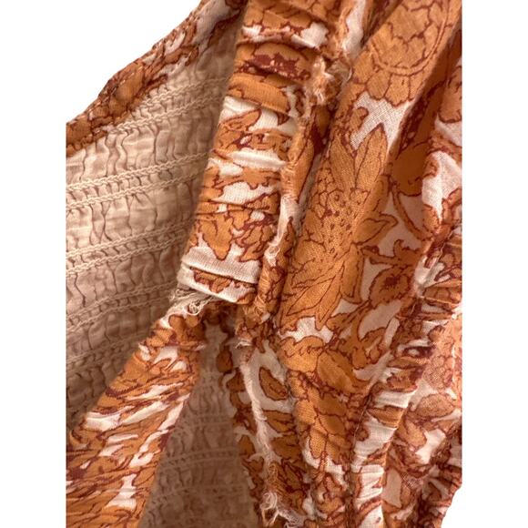 Free People Ultraviolet Maxi Dress Puff Sleeve Smocked Boho Milkmaid Cottage L - Picture 9 of 10